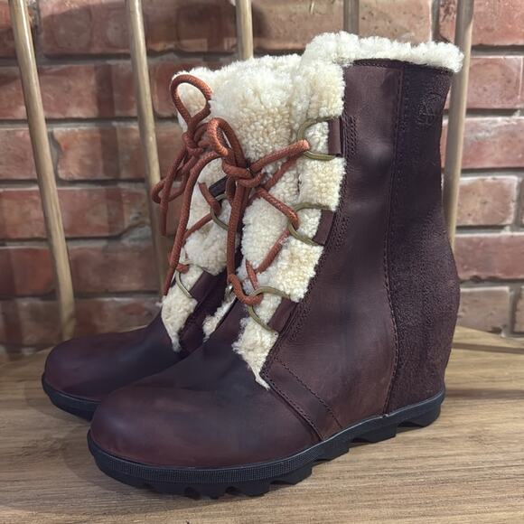 SOREL Joan of Arctic Wedge II Shearling Ankle Boot Size 9 - Picture 3 of 7